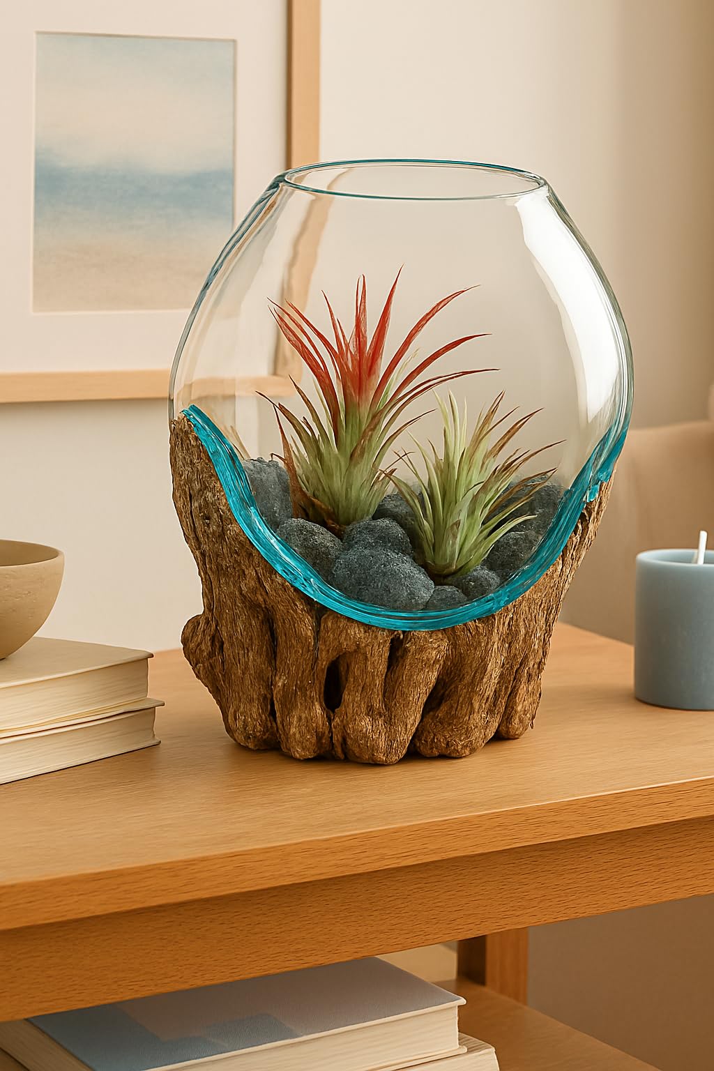 Amazon.com: OMA Molten Glass on Driftwood – Hand-Blown Melted